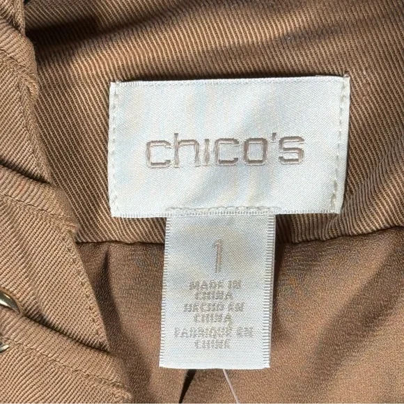 NWT Chico’s Tencel Open Jacket in Camel Brown - Picture 3 of 9